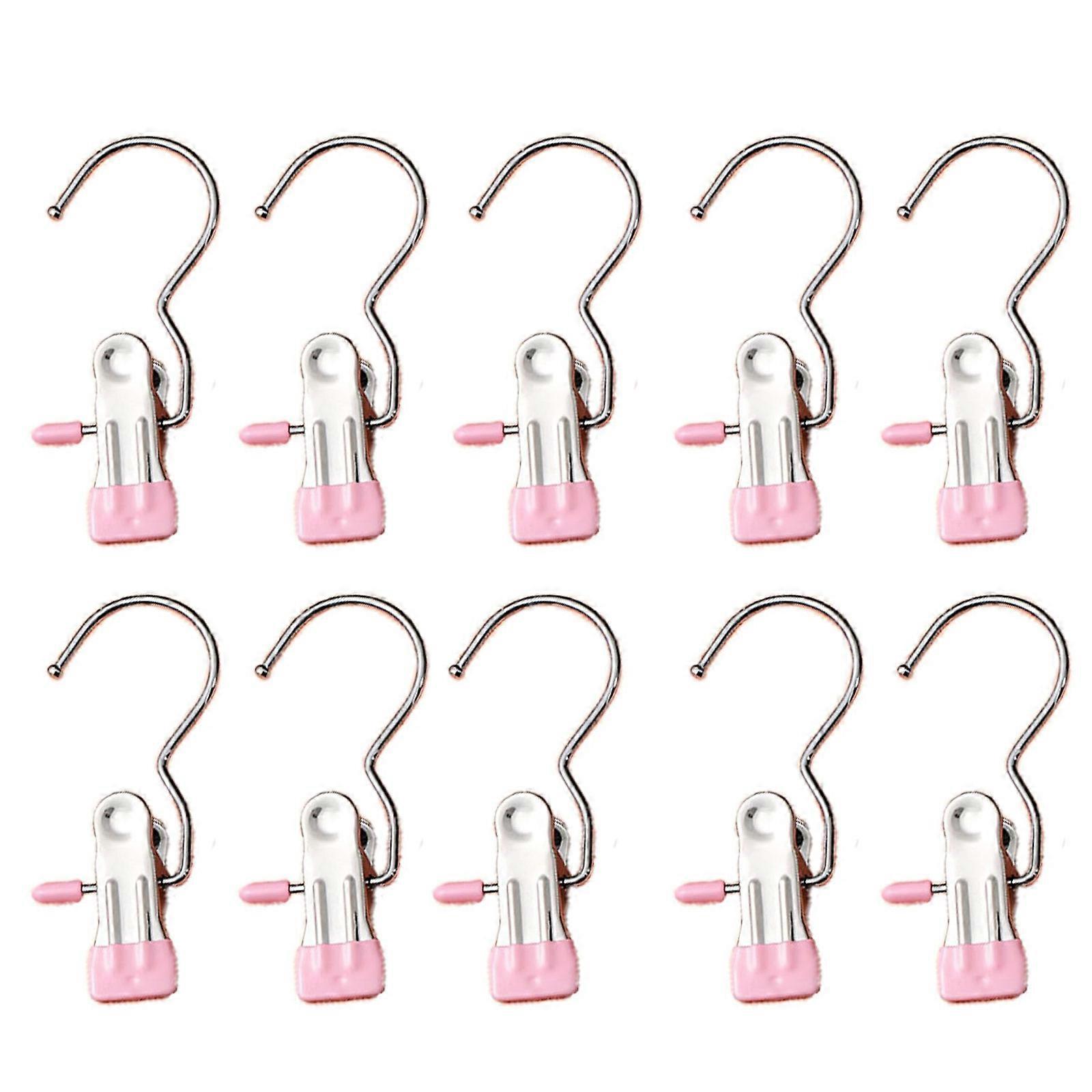 Anti-rust Clip Space-saving Clothespin Hat Pants Storage Hanging Travel Hook 10PC