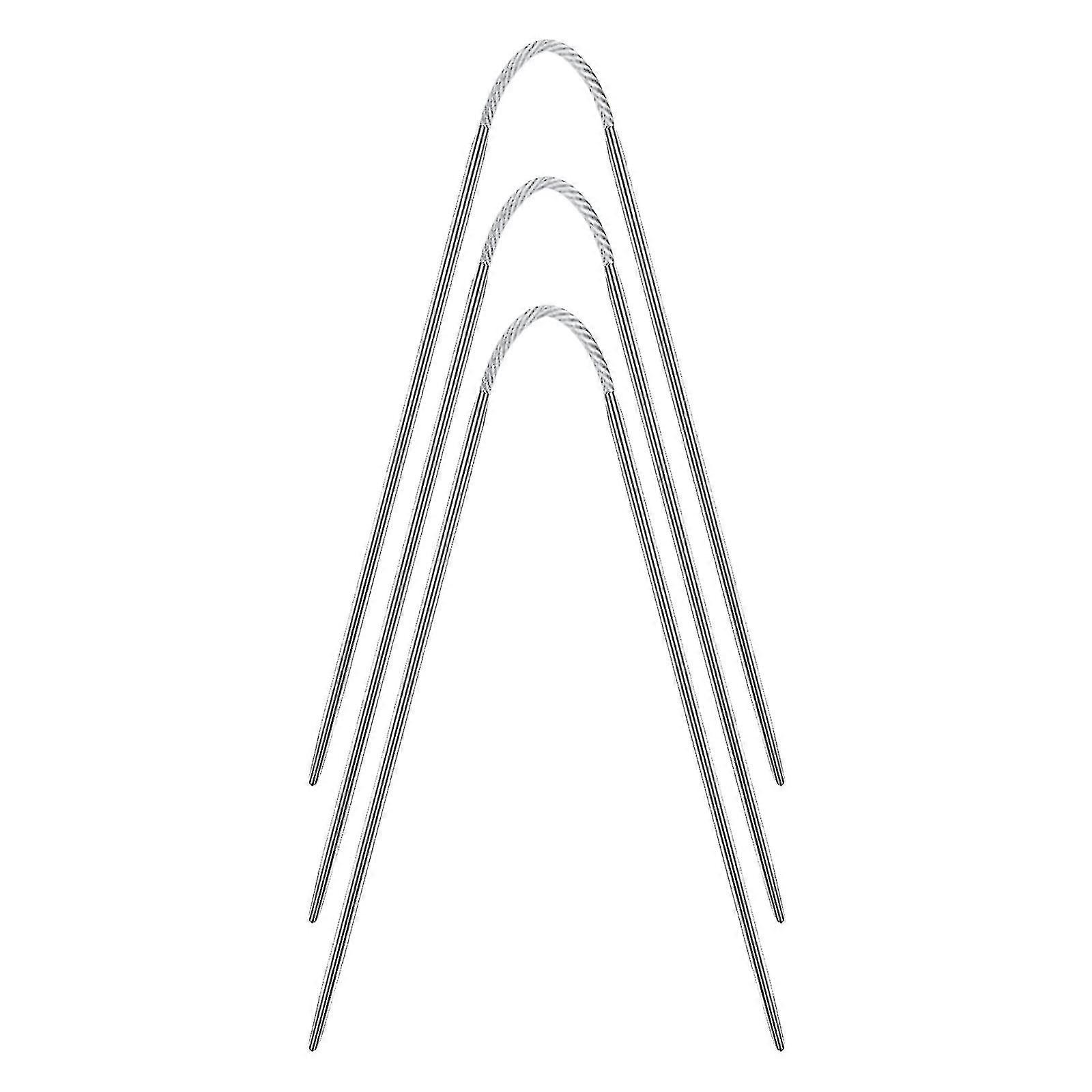 Flexible Double Pointed Knitting Needles Set of3 Metal Short Knitting Needles21cm Fixed Double Ended Knitting Pins