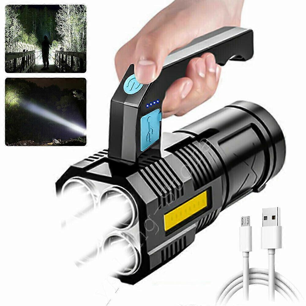 Flashlight Super Bright Work Torch Camping Tactical USB Rechargeable Lamp