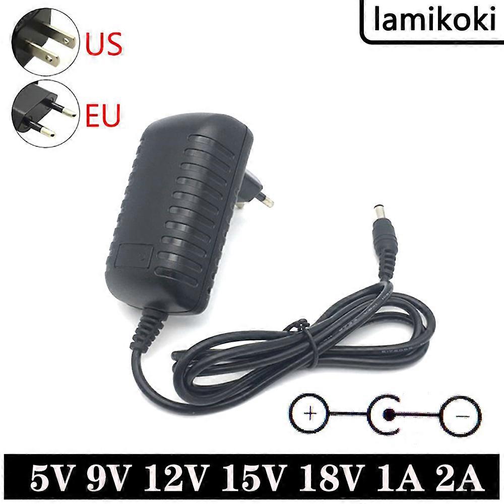 5V 9V 12V 15V 18V 2A AC 100V-240V Converter Adapter DC 2000mA Power Supply 5.5mm X 2.1MM "Internal -" "External +"