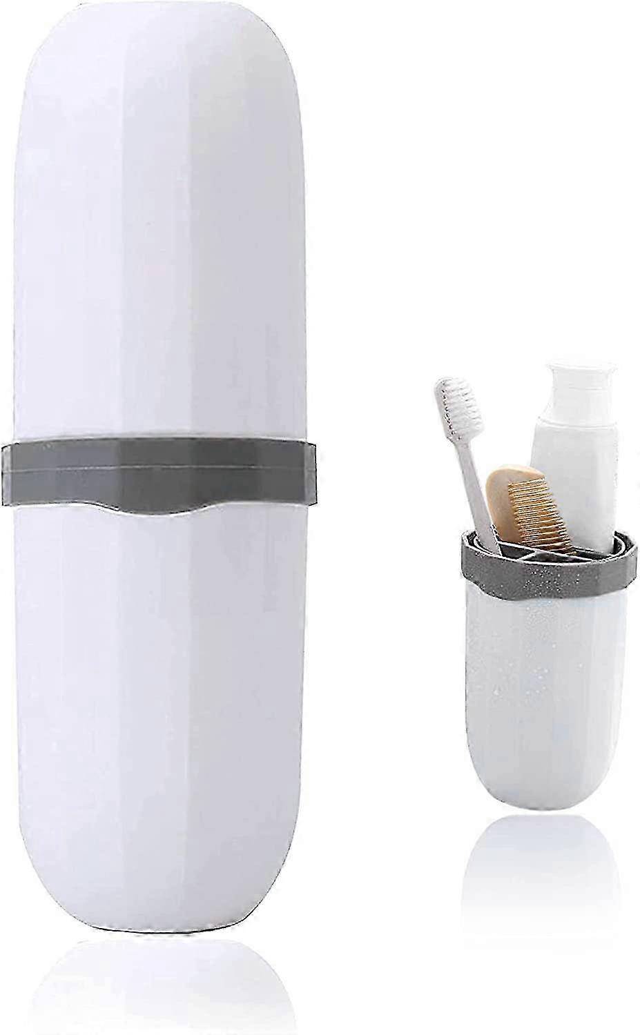 WhiteToothbrush Box, Toothbrush Case for Travel Toothbrush Protector Toothpaste, Toothbrush Box for Camping, Business Trip, Home