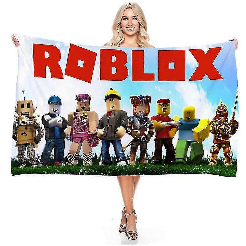 Roblox מגבות חוף שחייה מגבות רחצה מיקרופייבר שמיכה סופר רכה מגבות יוגה 75 x 150 ס"מ
