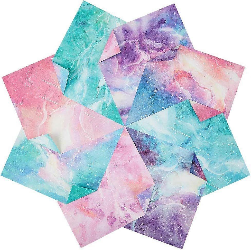 120 Sheets Square Origami Paper Galaxy Sky Theme Double Sided Colorful Craft Folding Paper for Handmade DIY Scrapbooking Craft Decoration and School C