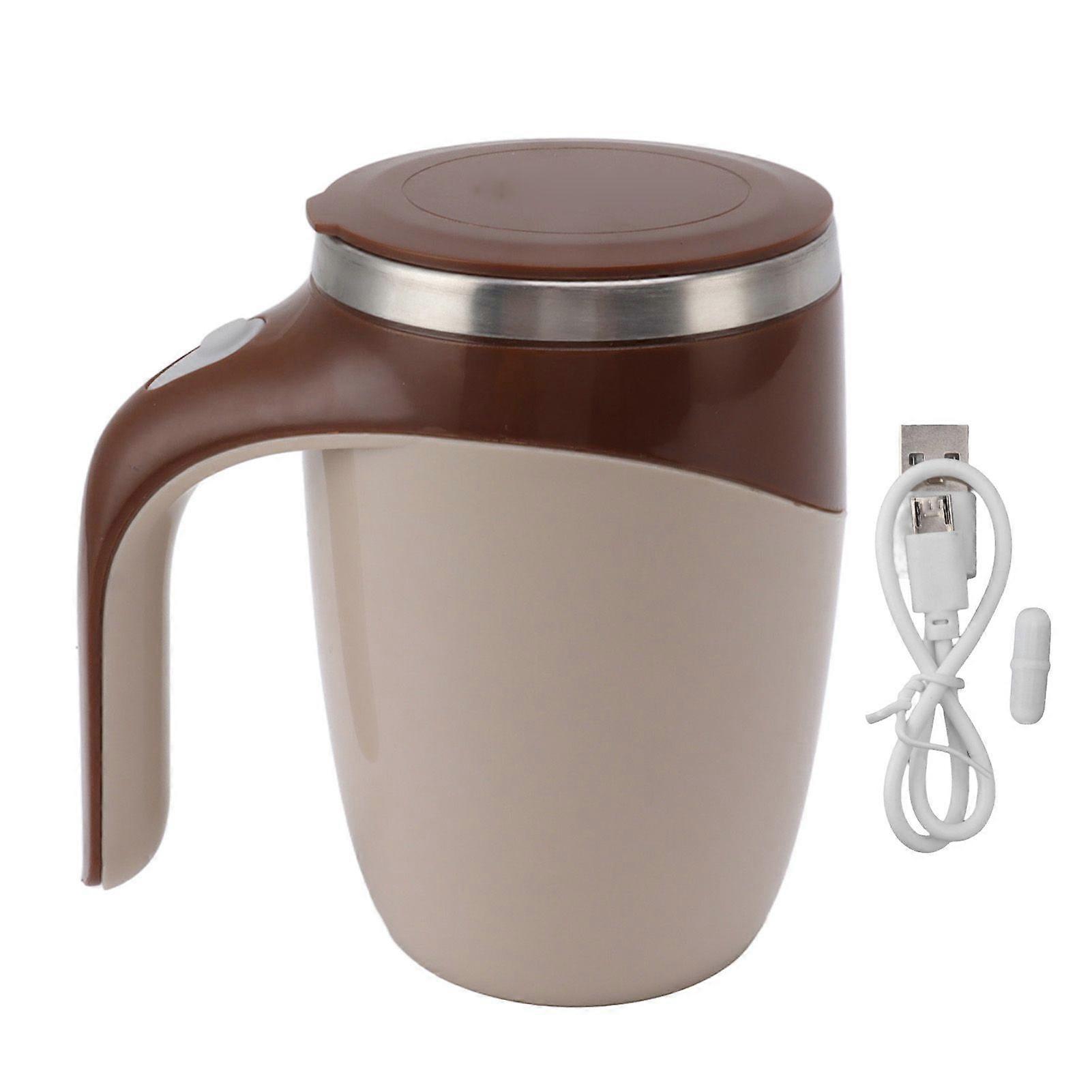 Tasse à café à agitation magnétique automatique Tasse à café alimentée par batterie Tasse à mélanger électrique avec doublure en acier inoxydable Brun