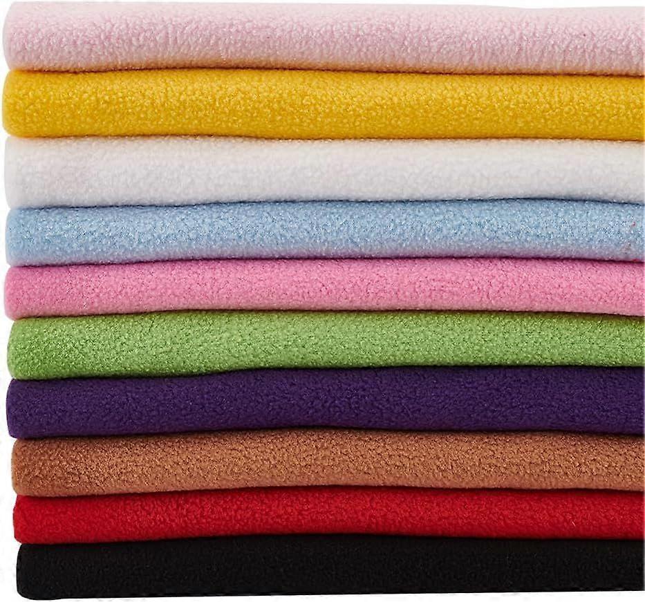 10Pcs 22Inch Square Solid Color Knitted Fleece Fabric for Craft Patchwork, Anti Pill Polyester Fleece Cloth, Plush Fleece Fabric for DIY Sewing Handma