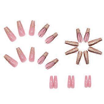 Gold Flash Powder False Nails Waterproof And Scratch-resistant Fake Nails  Glue Models