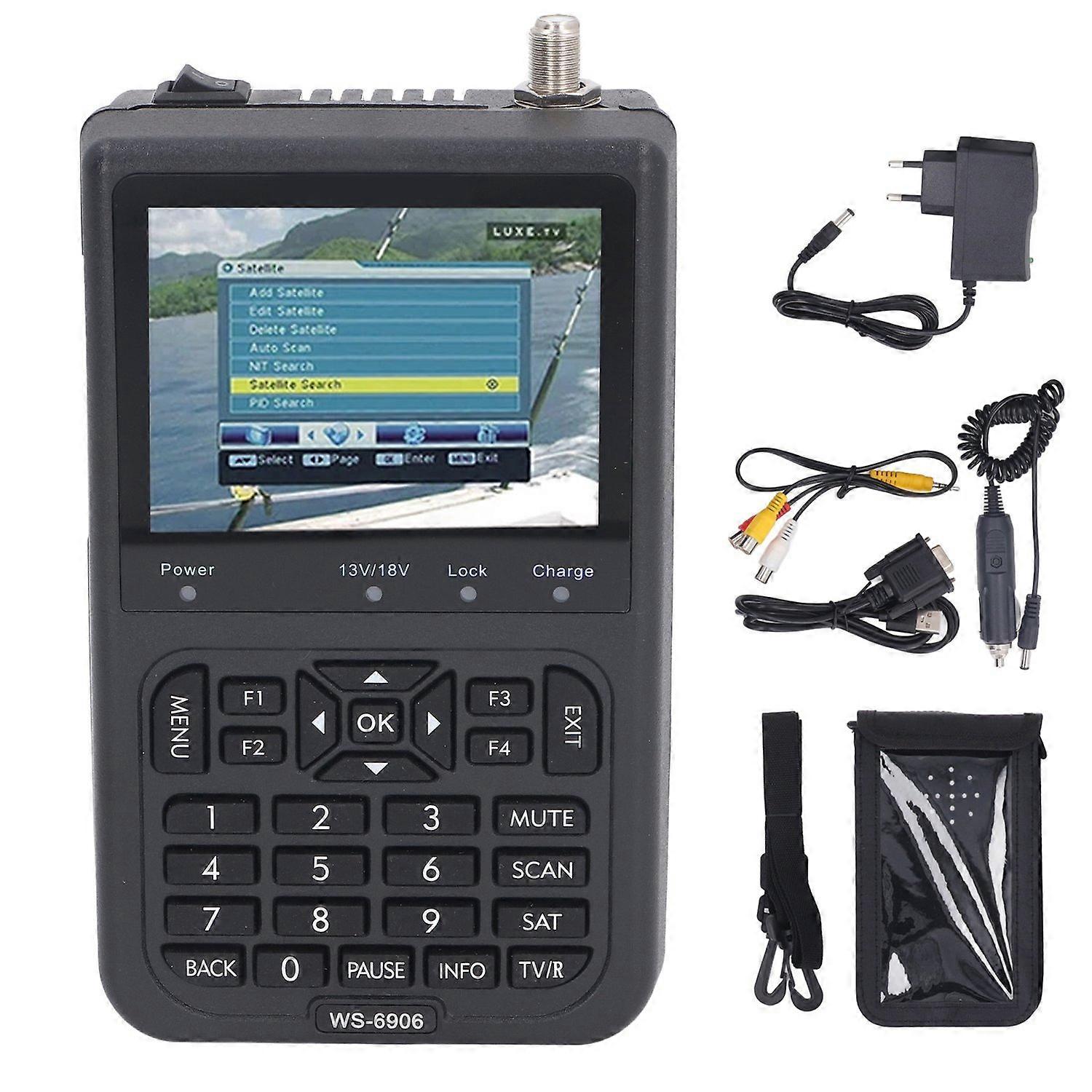 Satellite Finder 3.5 Inch TFT LCD High Definition Signal Measuring Meter 950‑2150MHz WS‑6906 100‑240