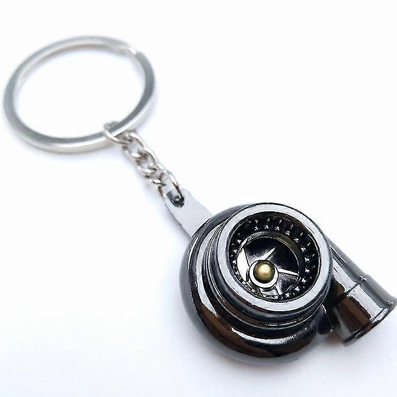 Car Metal Keychain Sound Turbo Key Plain Bearing Spinning Model Turbine Turbo Ring Key Turbo Shaped