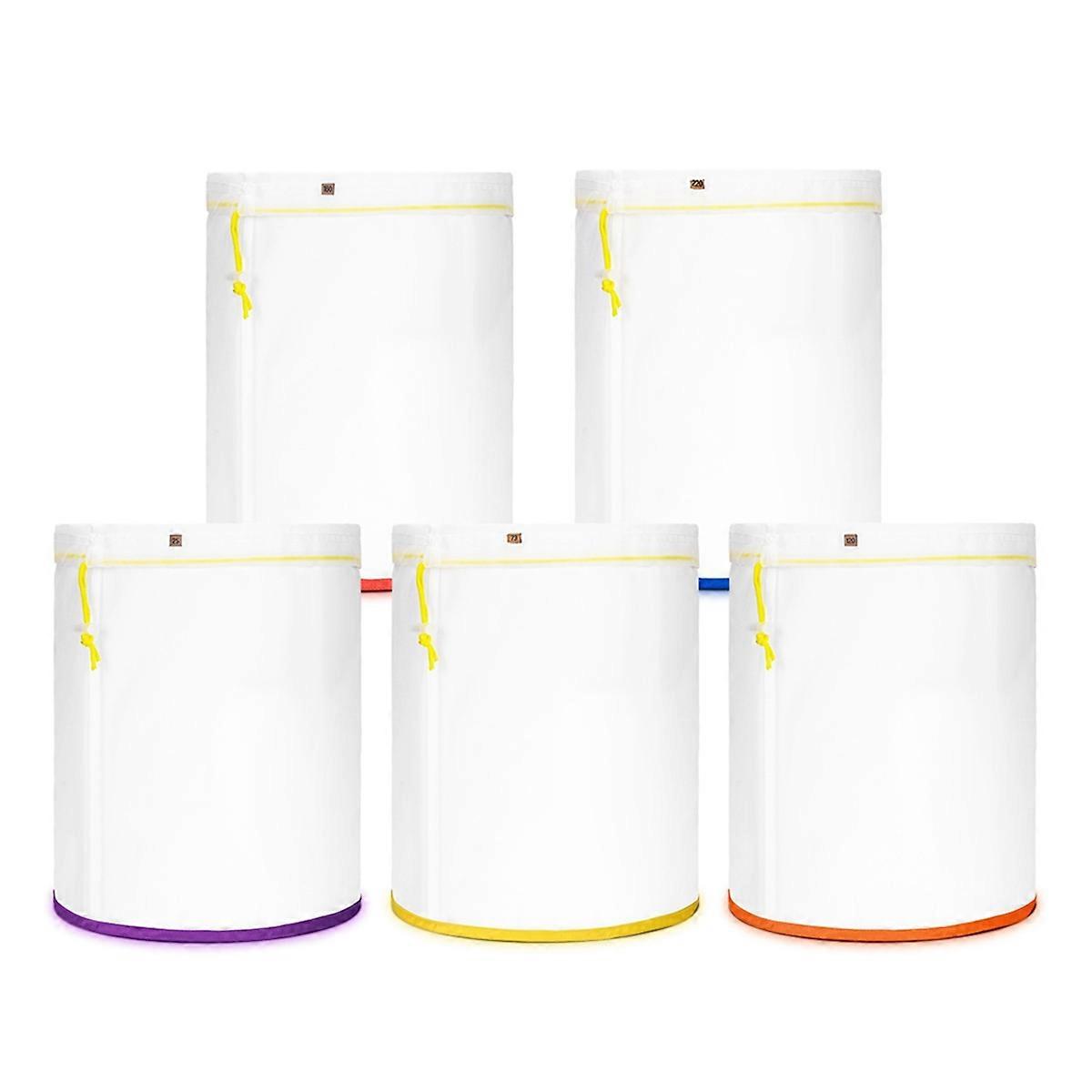 5Pack 5-Gallon All-Mesh Storage Bags,Fine Nylon Mesh,for 5 Gallon Bucket, Reusable Filter Bag with