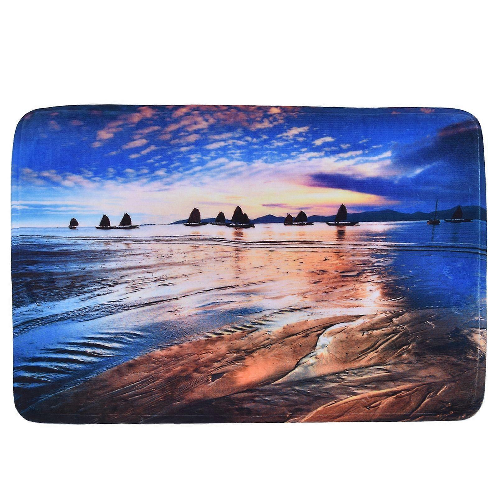 家庭用バスルームフロアカーペット吸水滑り止めフランネルマットドアトイレ用60x180cm