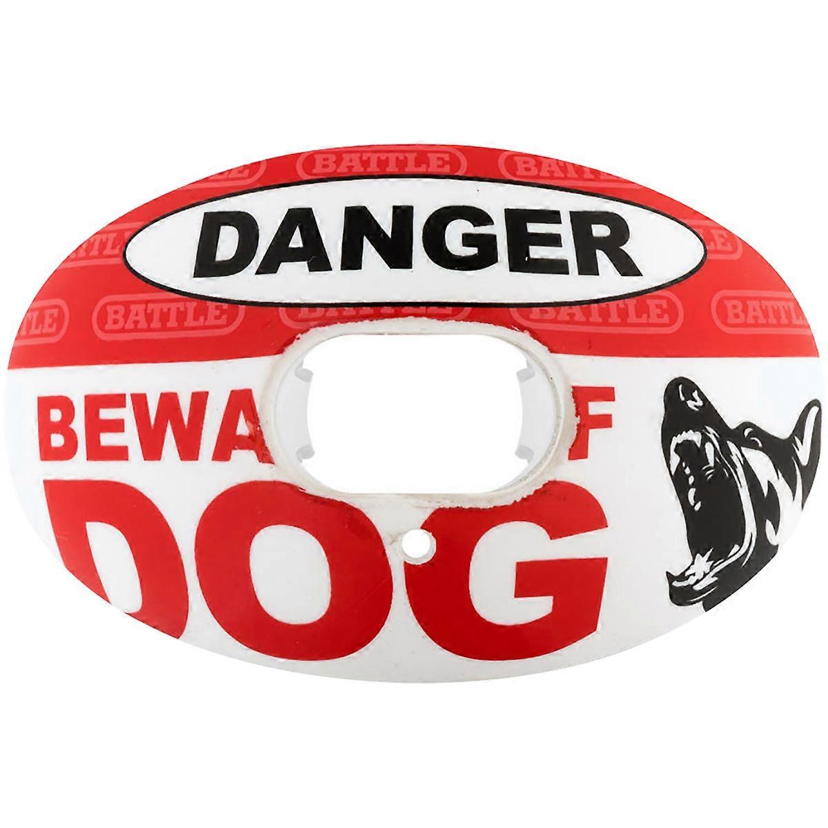 Battle Sports Beware Of Dog Oxygen Lip Protector Protège-dents - Rouge/Blanc