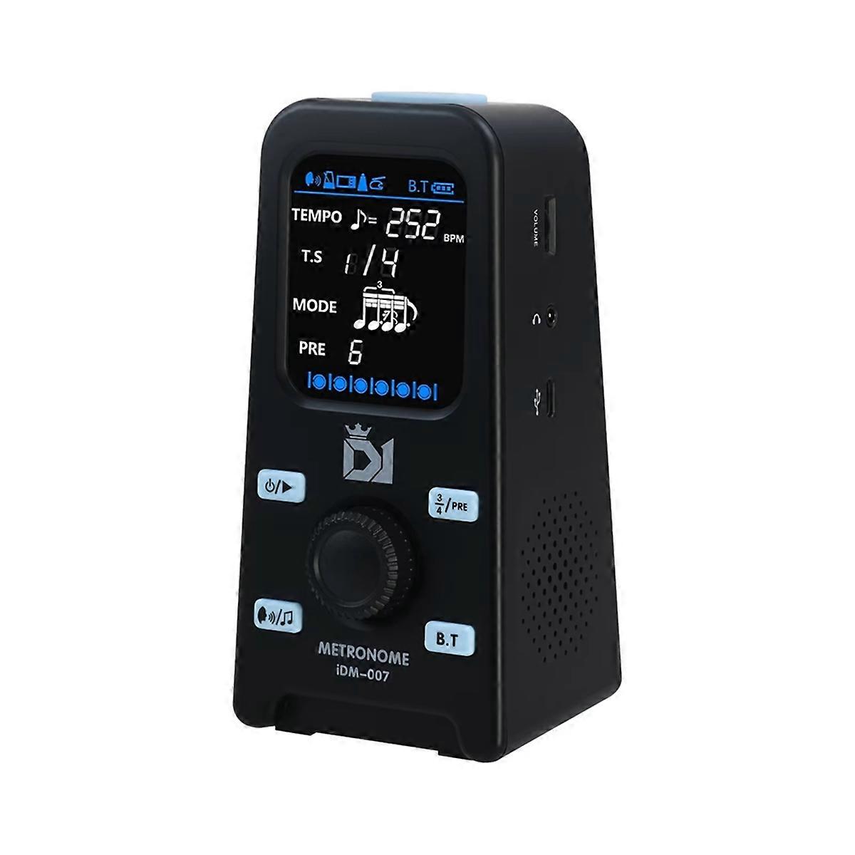 Electronic Metronome Bluetooth Speaker Rechargeable LCD Screen Vocal Metronome for Piano Guitar Dru