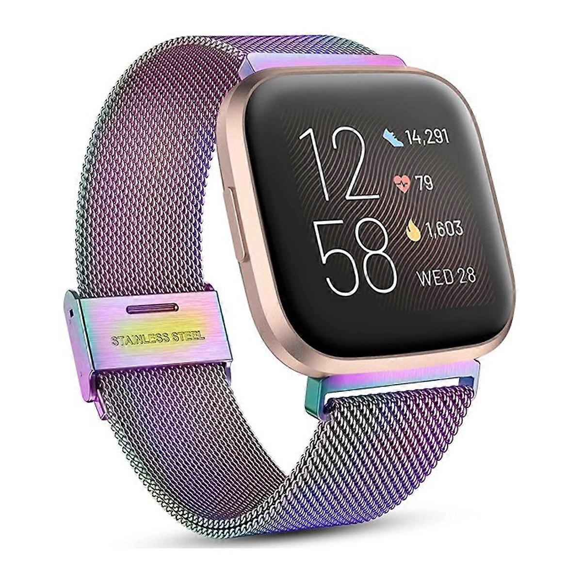 Metal Bands for Fitbit Versa/Versa 2 Adjustable Stainless Steel Mesh Loop