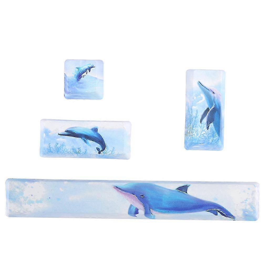 Dolphin Pattern Keycaps for Mechanical Keyboard - DIY Space, Enter, Numpad Enter, ESC Keycap Set