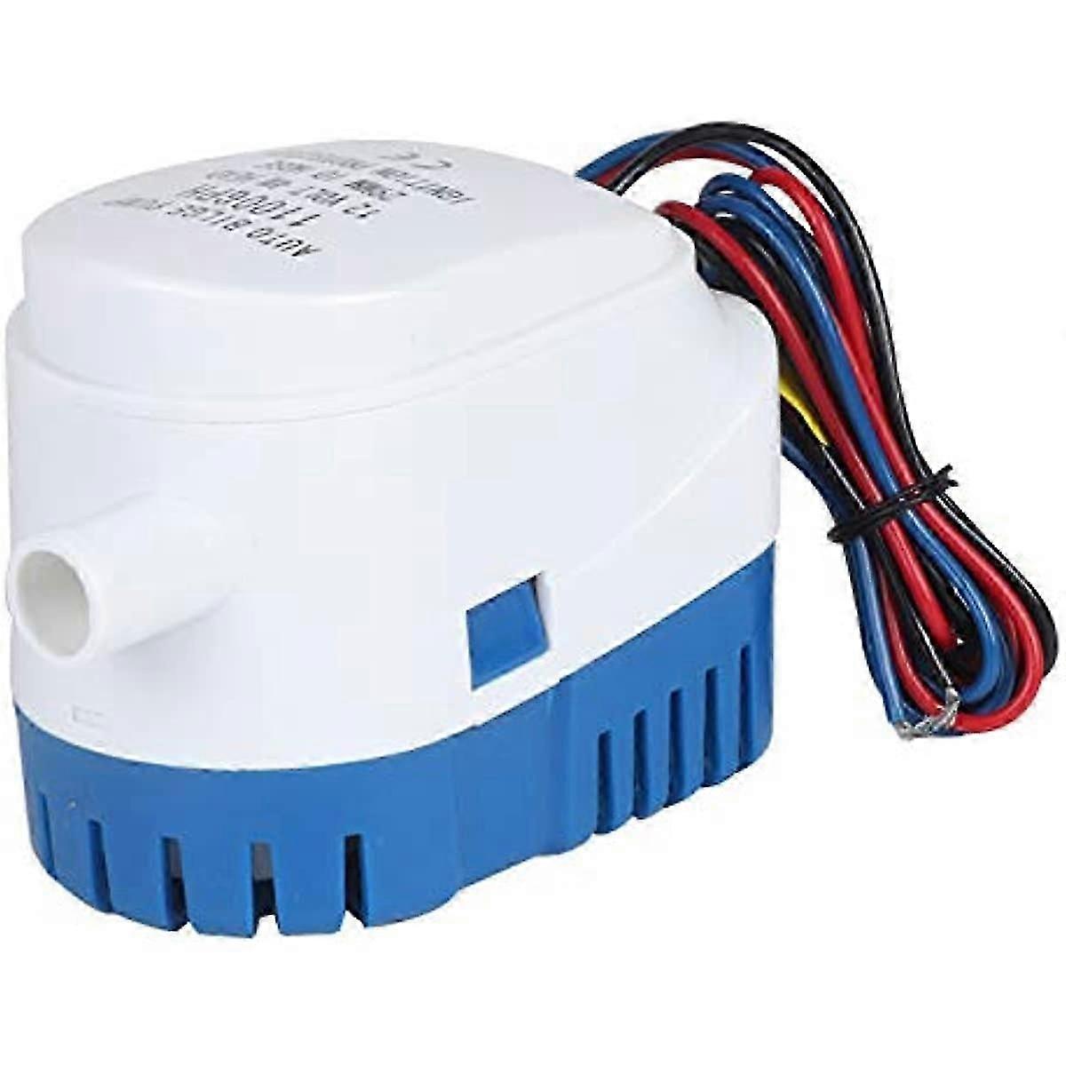 BALLSHOP Automatic Bilge Pump 12V 1100GPH Automatic Submersible Bilge Automatic Submersible Bilge Pump Fully Auto Float Switch Internal for Ponds