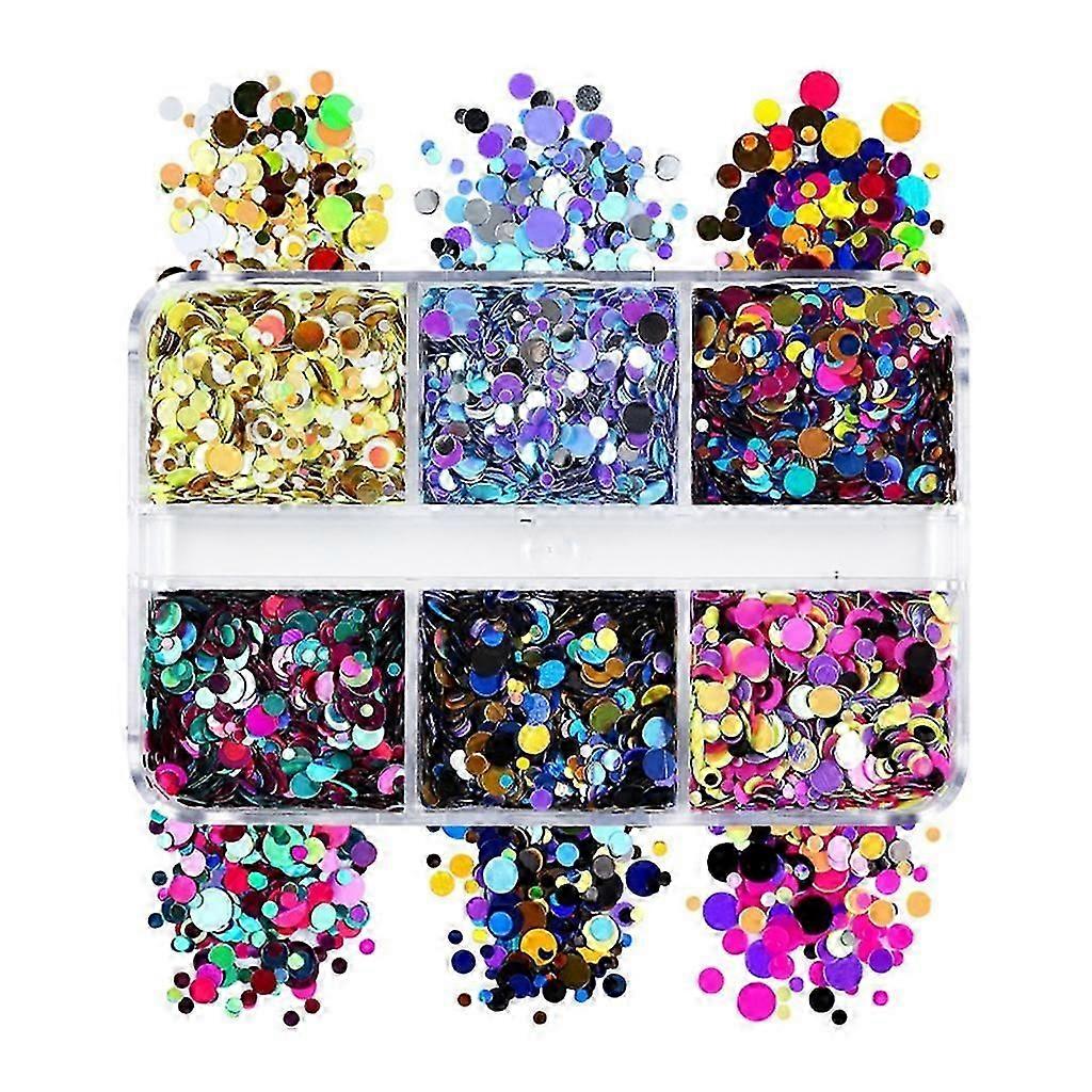 Mixte Rond Paillettes Nail Paillettes Coloré Nail Paillette Confetti Résine Filler