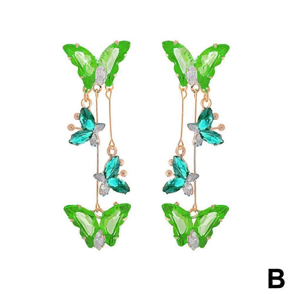 Uzun Kelebek Küpe Yılbaşı Hediyesi Küpe Dekor Zarif Küpe