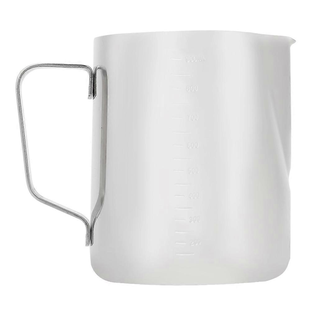 Stainless Steel Milk Frother Jug 900ml With Scale For Latte Art And Coffee Beverages