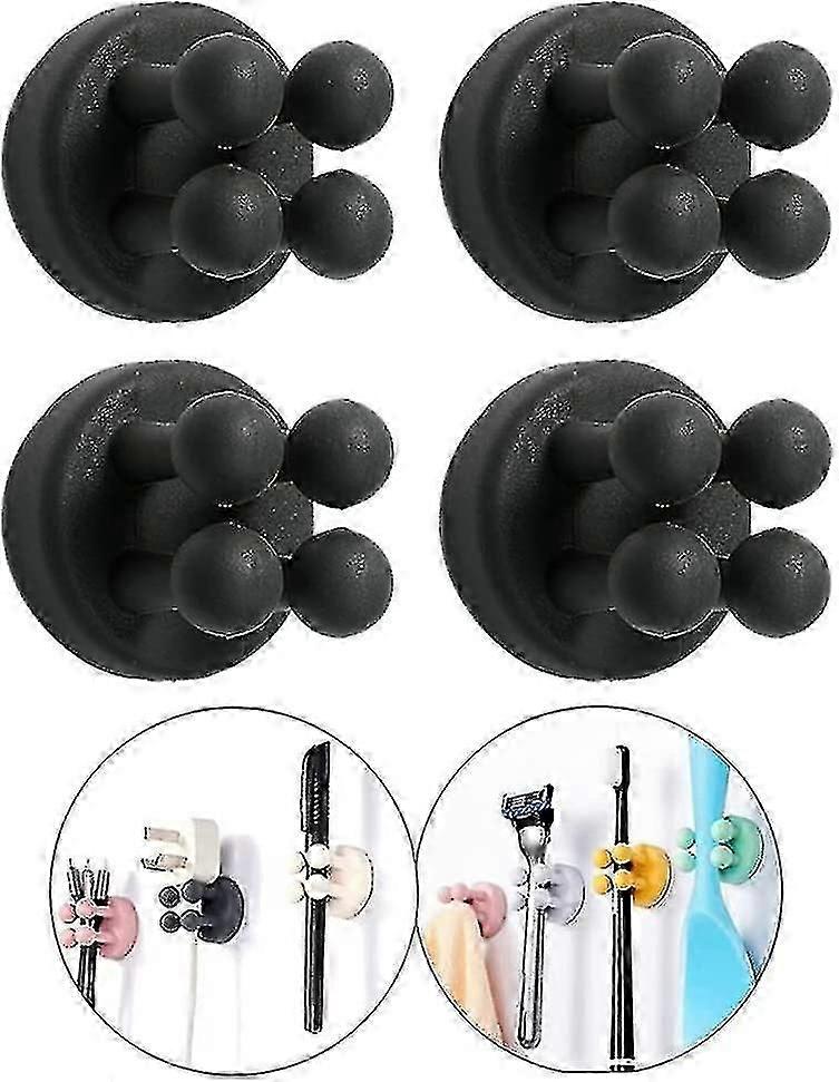 Silicone Toothbrush Holders - 4 Pcs Razor Hooks Adhesive Wall Mounted For Hanging Towel Key Plug Cable, Utility Decor Stick To Dorm Room Essentials Fu