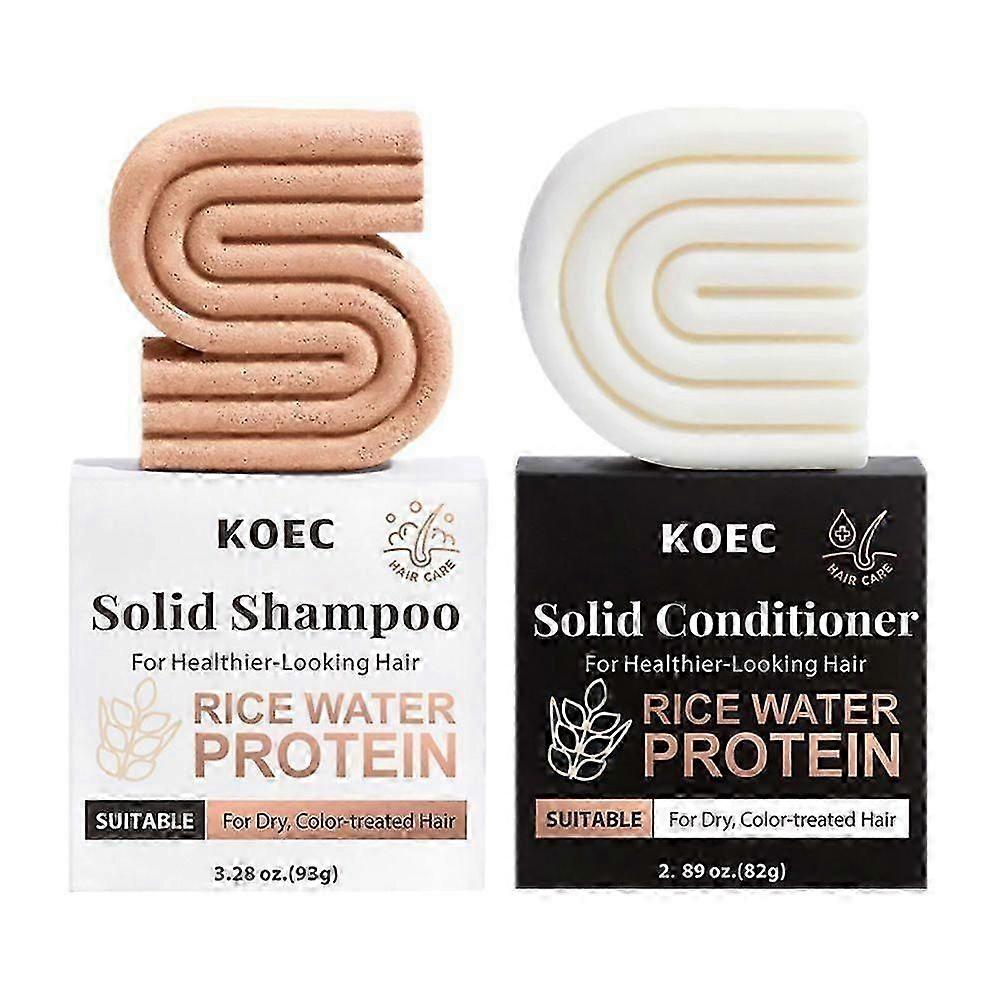 ExquisiteRice Σετ Σαμπουάν και Conditioner Bar για την Ανάπτυξη των Μαλλιών, Στερεό Σαμπουάν &; Conditioner Bar Σετ για Ενδυνάμωση των Μαλλιών