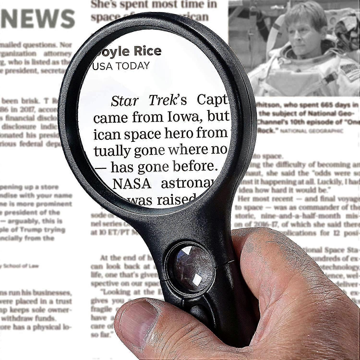 Heavy Duty Magnifier with Light for Macular Degeneration | 3X & 45X | Scratch-Proof Lens, Lightweight Handheld