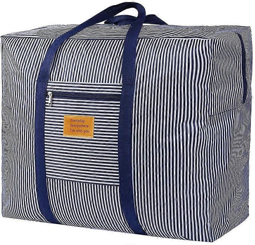 ジッパー付き収納バッグ、羽毛布団収納バッグ、衣類用大型収納バッグ、寝具、掛け布団、毛布、移動、より良い、快適なブルーファブリ製