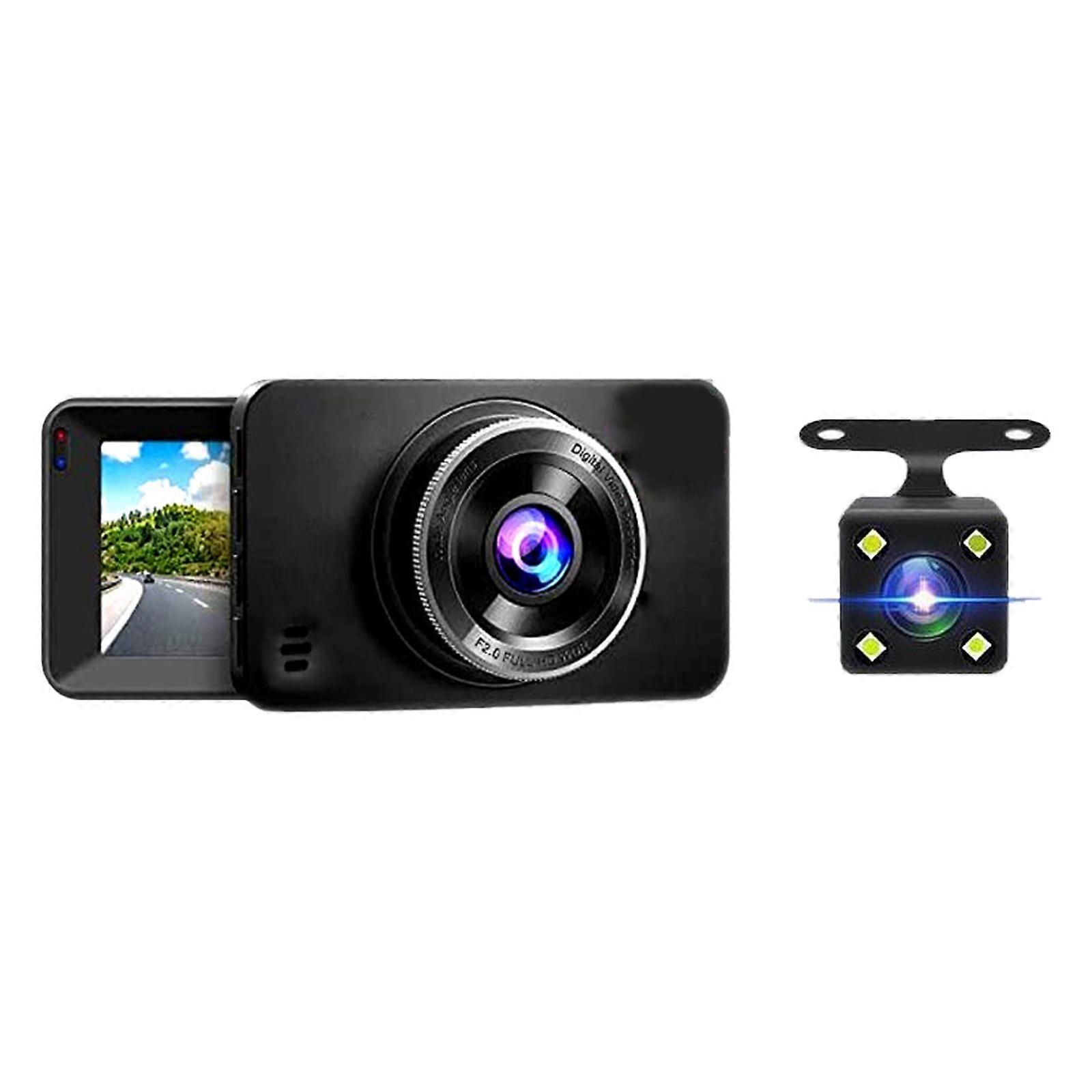 Dashcam για κάμερα εξόρμησης αυτοκινήτου εμπρός και πίσω κάμερα εξόρμησης 1080P 2inch καταγραφείς αυτοκινήτων με κάμερα εγγραφής βρόχου