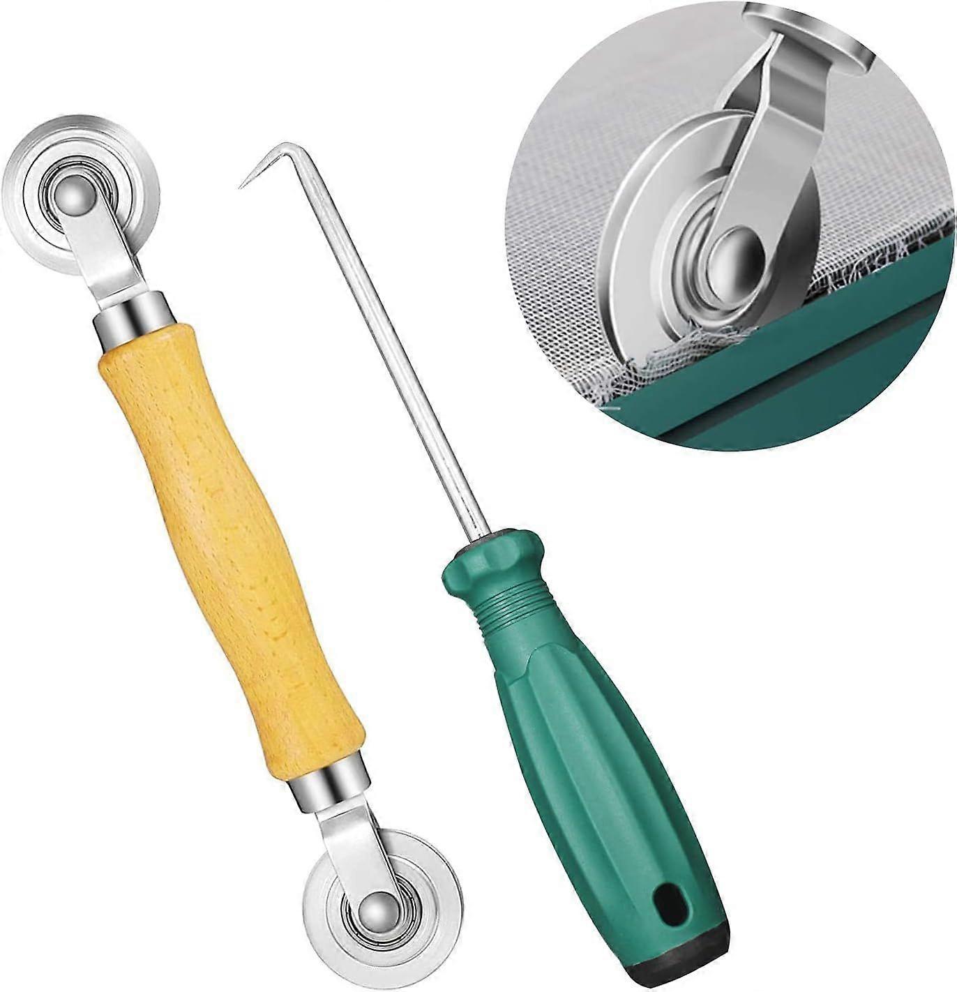 2 Pieces Screen Rolling Tool Screen Roller Gauze Screen Repair Kit Rolling Tool for Door Window Installation