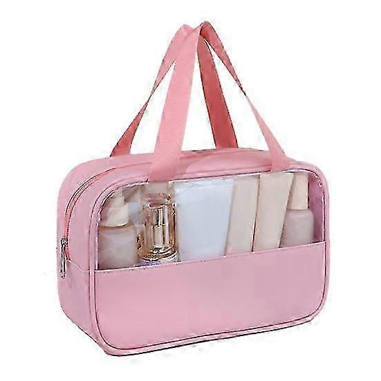 Cosmetic PVC Portable Bag Waterproof Clear Large Capacity Handle Zipper Dustproof Multifunctional Tr