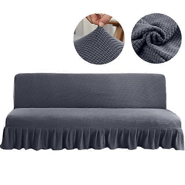 Polar Fleece Fabric Armless Sofa Bed Cover Stretch Washable Big Elastic Armless Folding Sofa Bed Slipcover For Living Room Decor