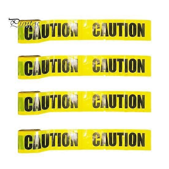 4 Pcs Halloween Caution Tape Bundle Spooky Warning Decoration Strip Halloween Themed Printed Tape for Haunted Houses Parties Outdoor Decorations