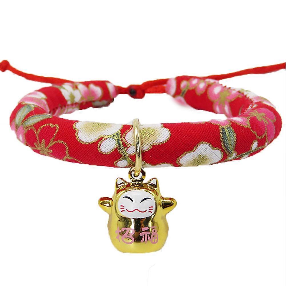 Printed Adjustable Dog Cat Collar with Necktie and Bell