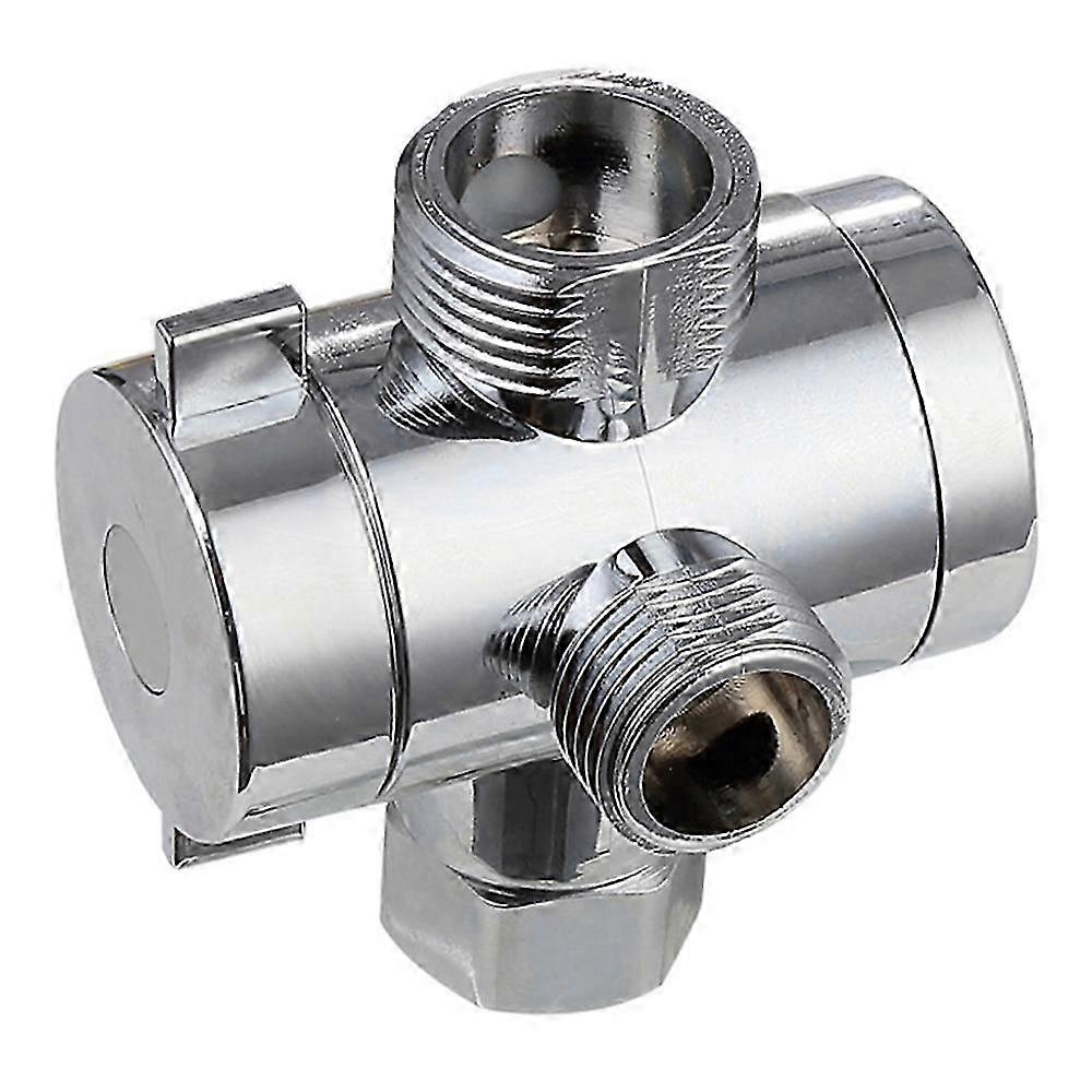 ABS Chrome 3 Way Diverter Hose Fitting T Shape Adapter Connector for Angle Valve Hose Bath Shower A
