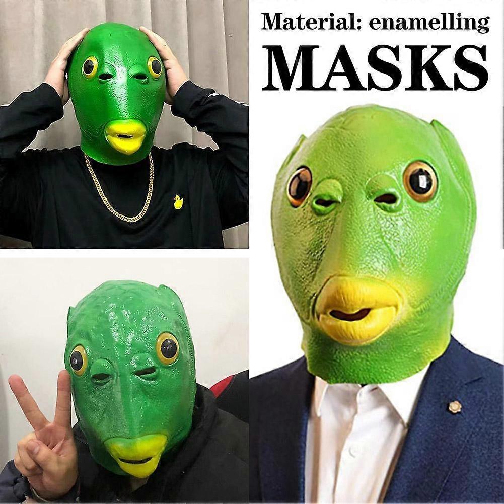 Green Goby Fish Mask, Strange Toy For Halloween, Funny Creative Cos..., image size:1001x1001