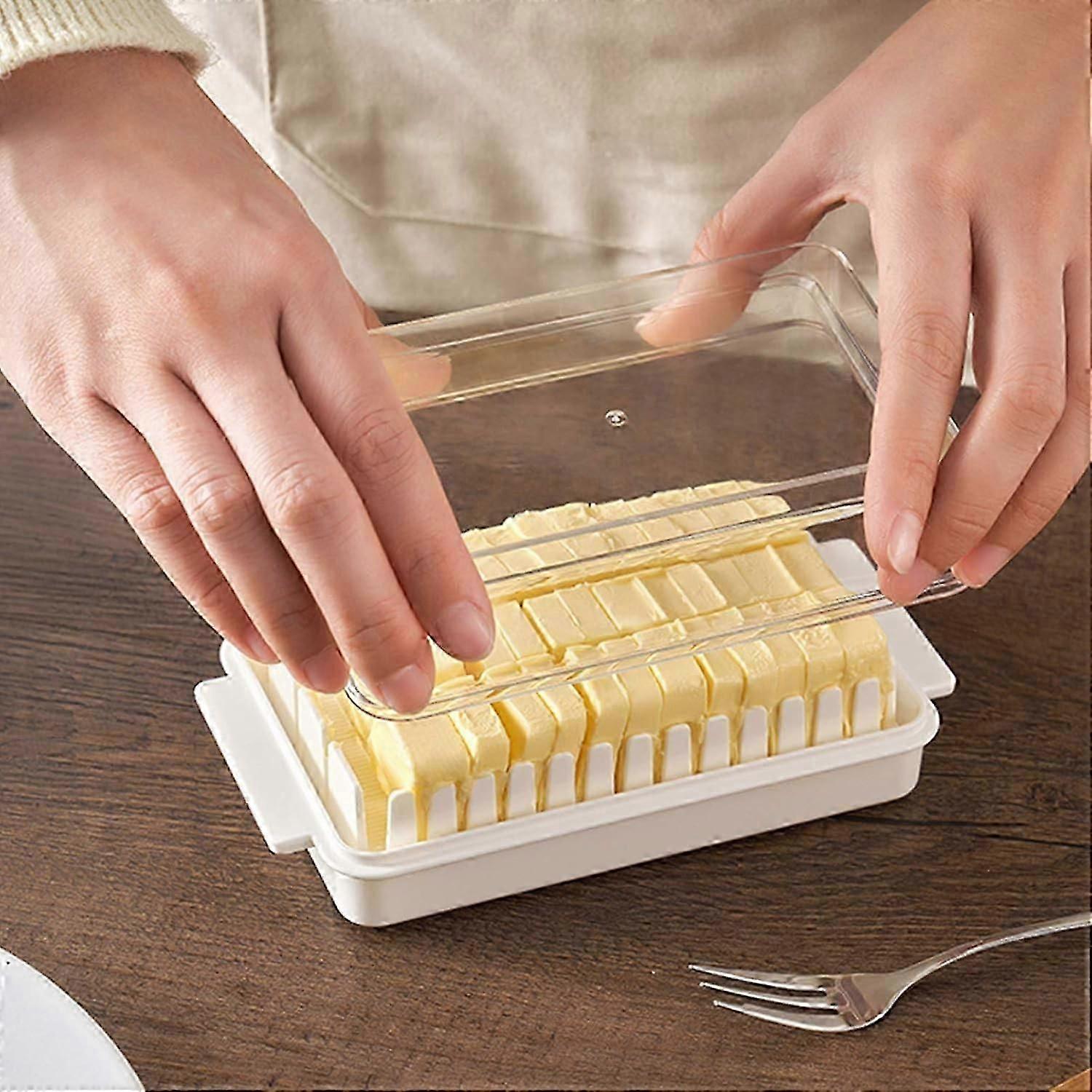 2025 Suitable Butter Dish Cheese Container Keeper Plastic Butter Box with Sealed Lid for Easy Cutting