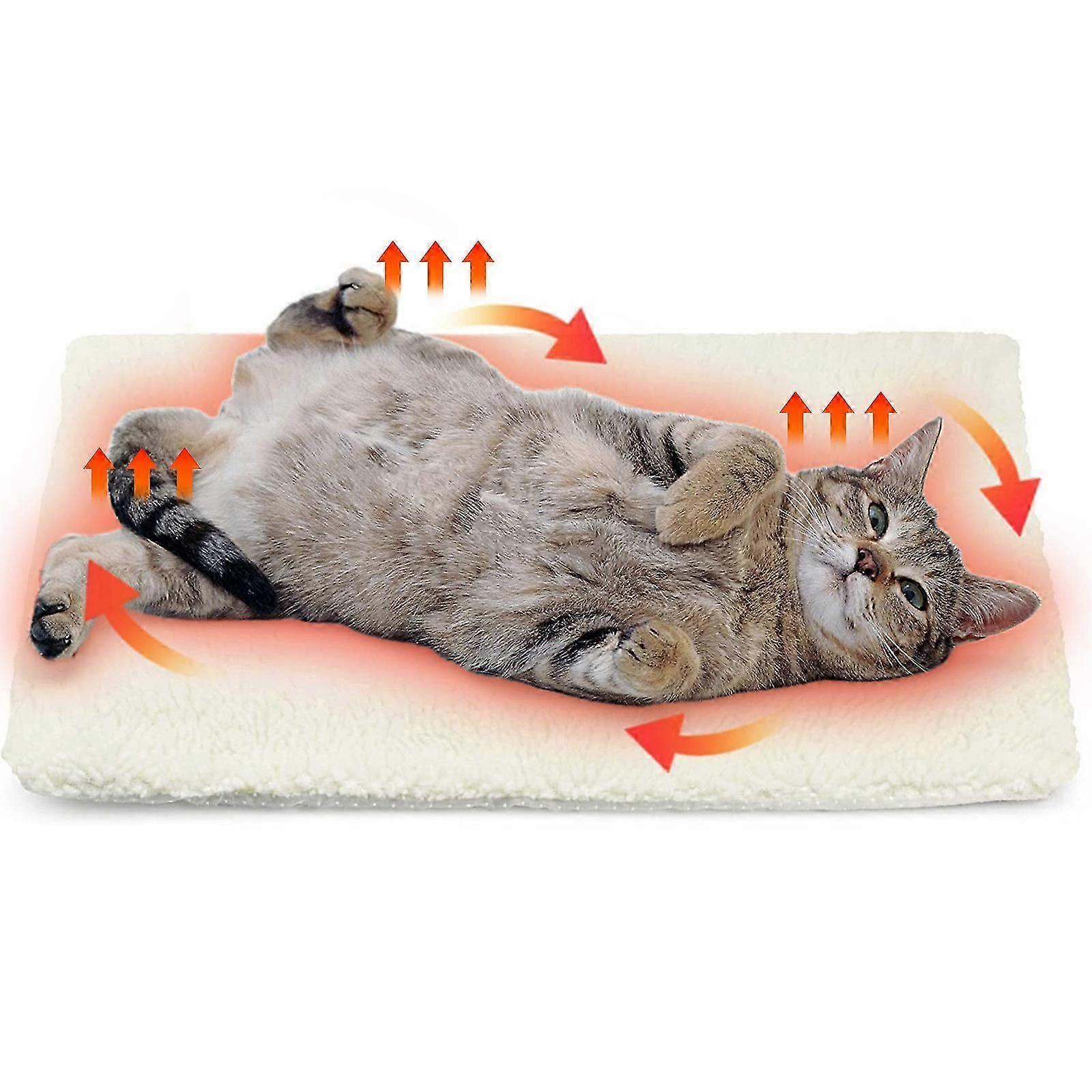 Lit pour chat Lit pour chats auto-chauffant auto-chauffant, tapis pour chiens pour chats, coussin thermique extra chaud pour animaux de compagnie pour l’intérieur et l’extérieur Lavable pour animaux de compagnie, avec stockage de chaleur en aluminium F