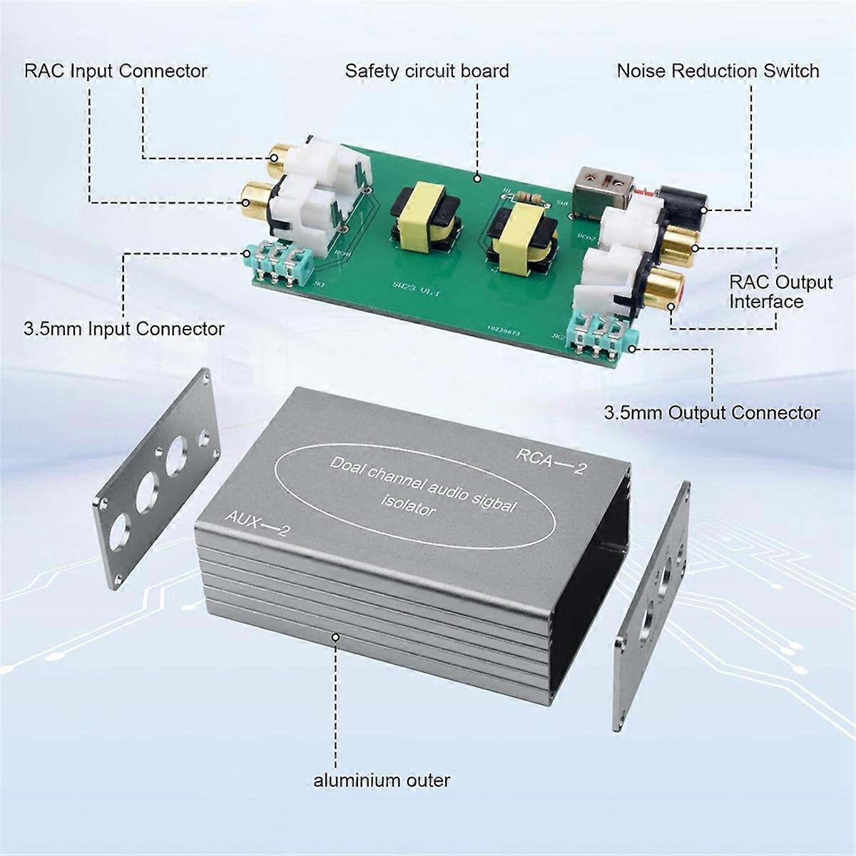 Audio Isolator Noise Reduction Filter Audio Eliminator Silver Gray