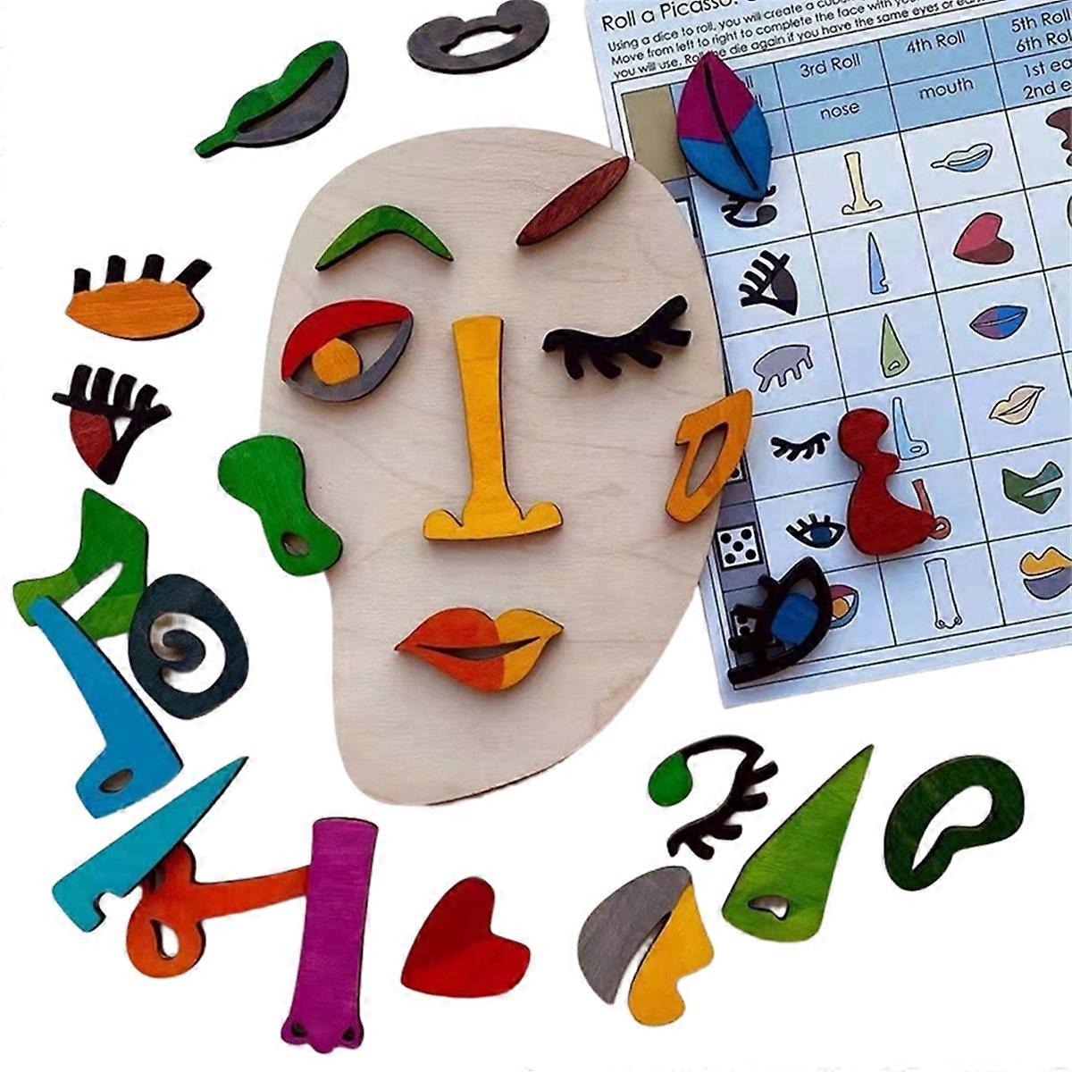 Puzzles, 26 Part Modern Art Puzzle-Wooden Toddler