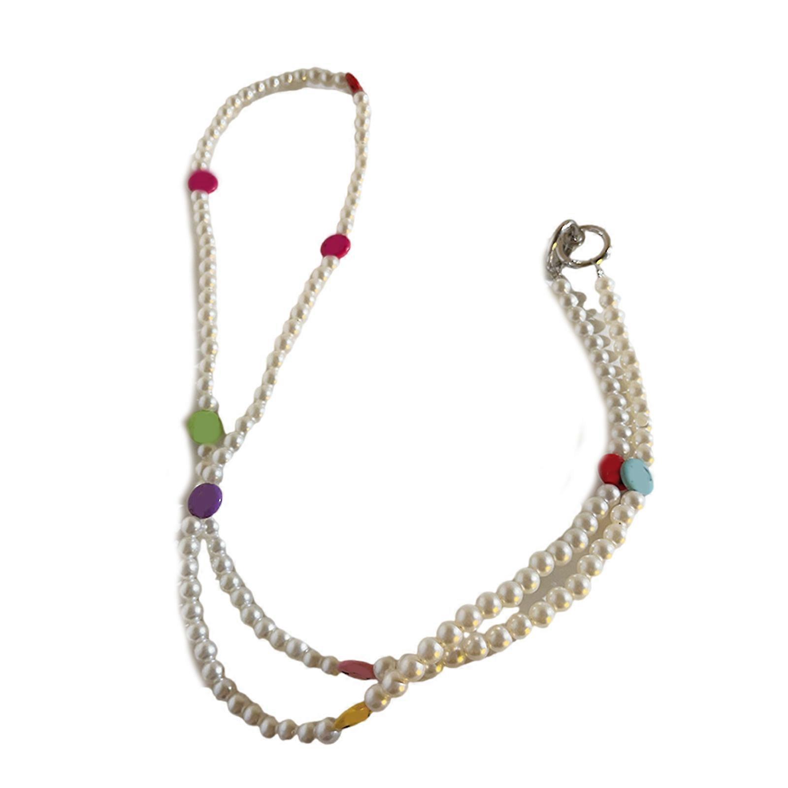 כללי חרוזים טלפון רצועת Crossbody שרשרת מגמה חרוזים טלפון שרוך טלפון מקרה מחזיק עבור מאובטח נייד נשיאה סמיילי פנינה