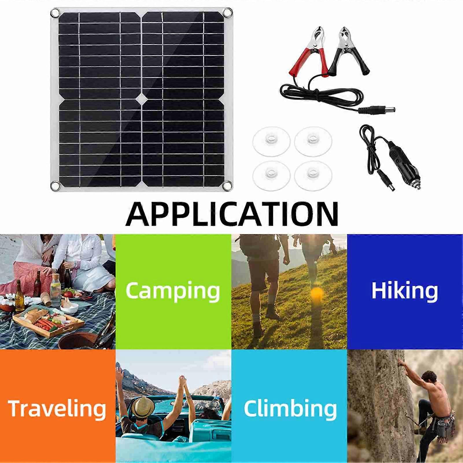 20 Watt 12 Volt Solar Panel Kit Monocrystalline Solar Panel + 50A PWM Charge Controller + Battery Clips 22% High-Efficiency for RV Boats Trailer Off-