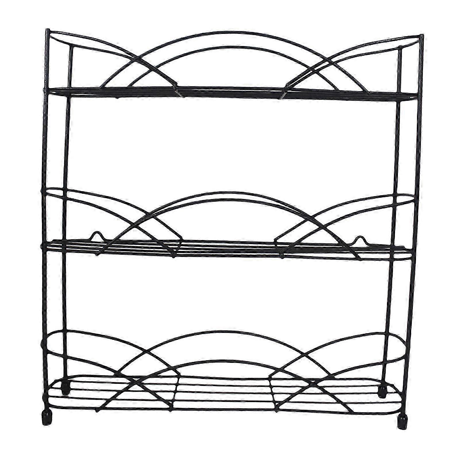3 Tier Spice Rack Iron Space Saving Storage Shelf for Kitchen Cabinet Pantry