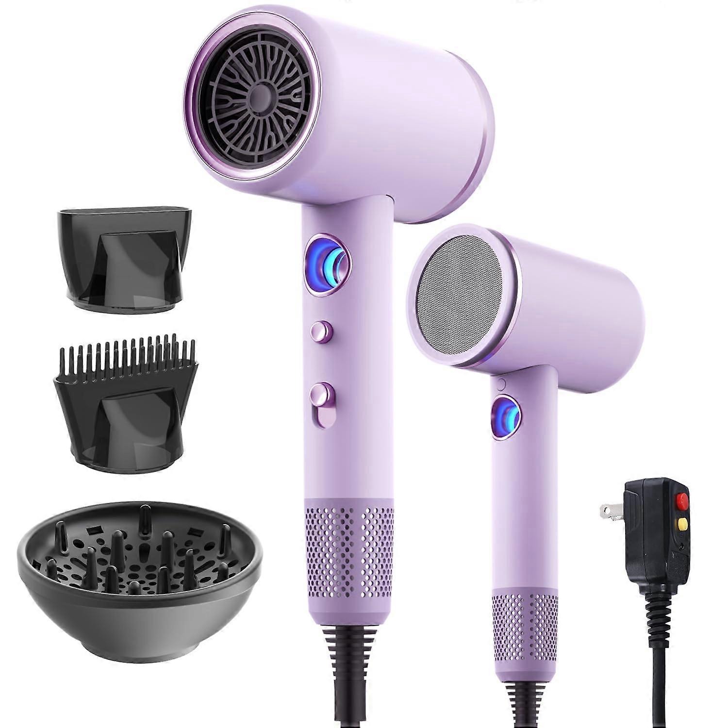 Professional Hair Dryer 1875 Watt Ionic Blow Dryer with LED Temperature Display and Nozzles for Fast Drying