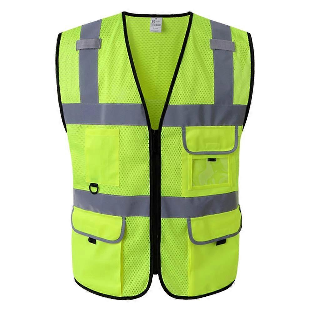 mesh Safety Vest-High Visibility Vest mesh Reflective With Pockets and Zipper  and Women