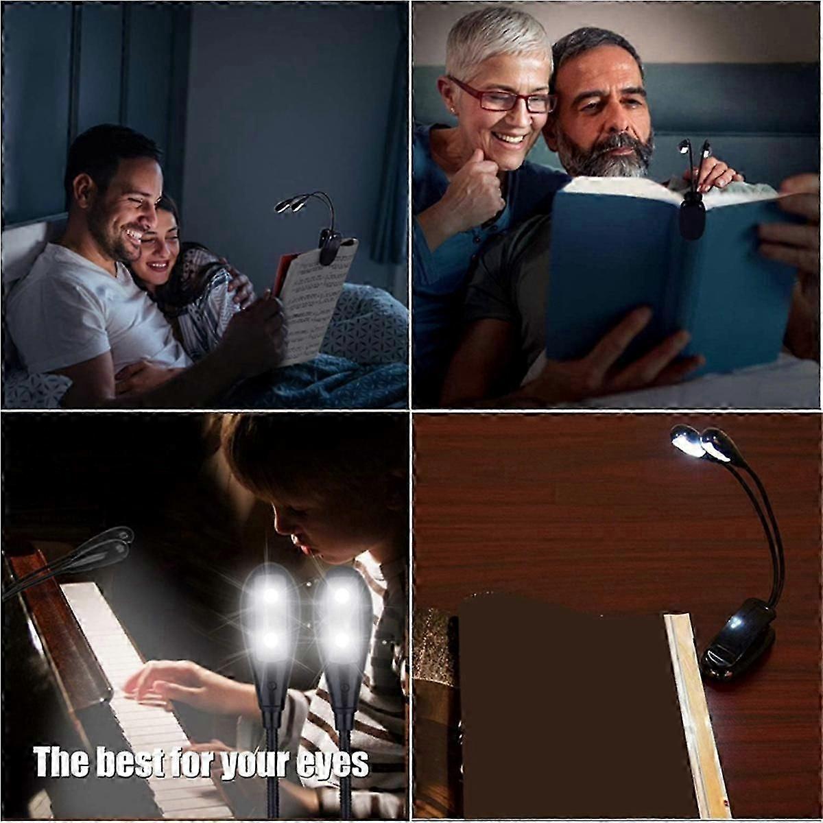 Music Stand Light,Clip on LED Book Lights,Reading Lamp in Bed,2Brightness Levels,Perfect for Bookwo