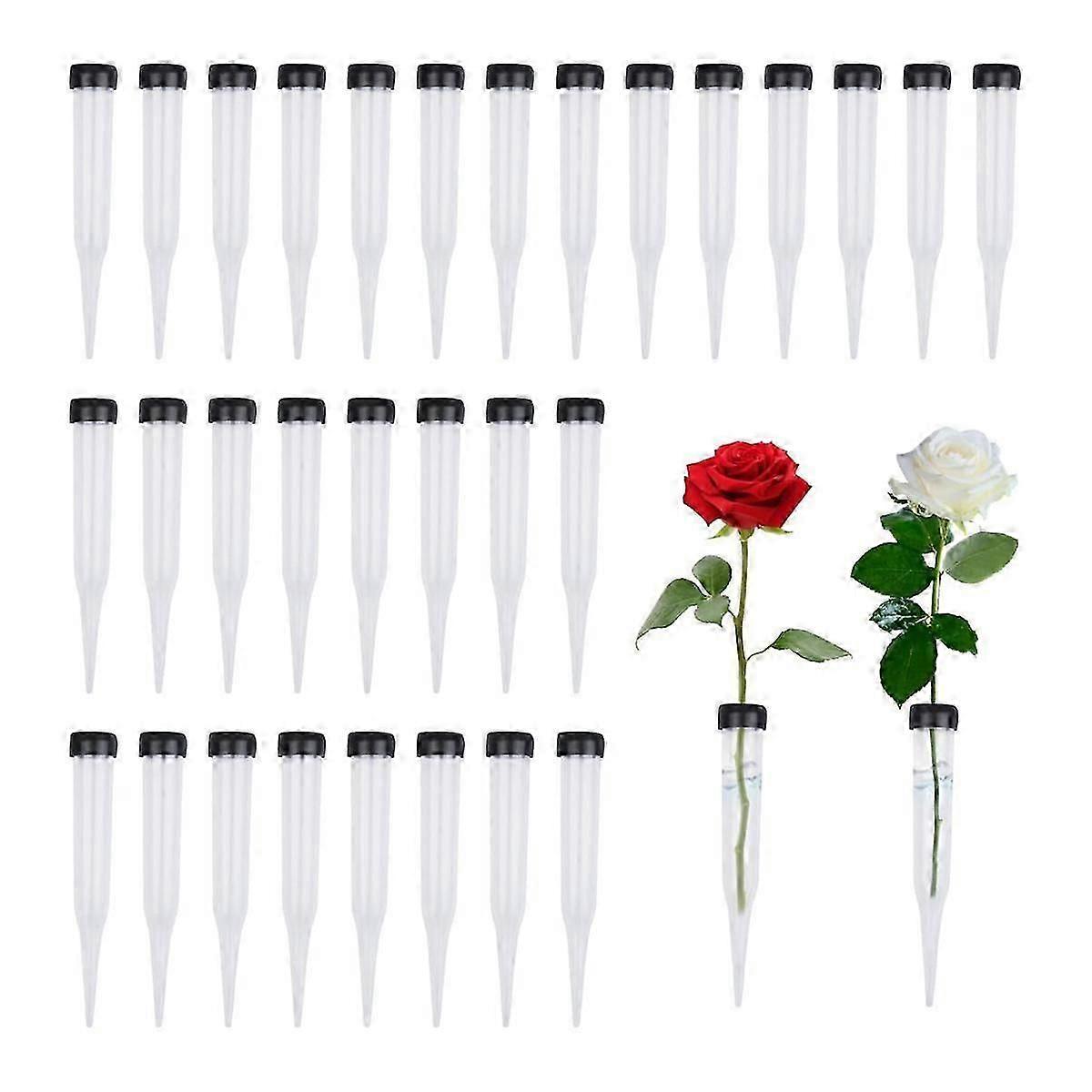 Çiçek Tüpleri 50 Plastik Çiçek Tüpü Paketi, Çiçekler için Şeffaf Su Tüpü, Yeniden Kullanılabilir Çiçekler, Su Tüpleri