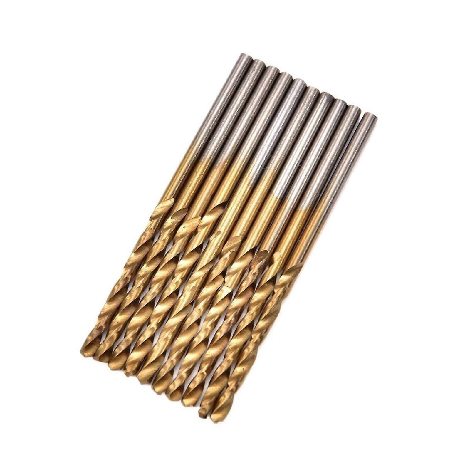 Coated Rotary Straight Shank Twist Drill Bits Set, HSS Woodworking Drill Bits 1-3 Mm, 10-Piece Power Tools Kit