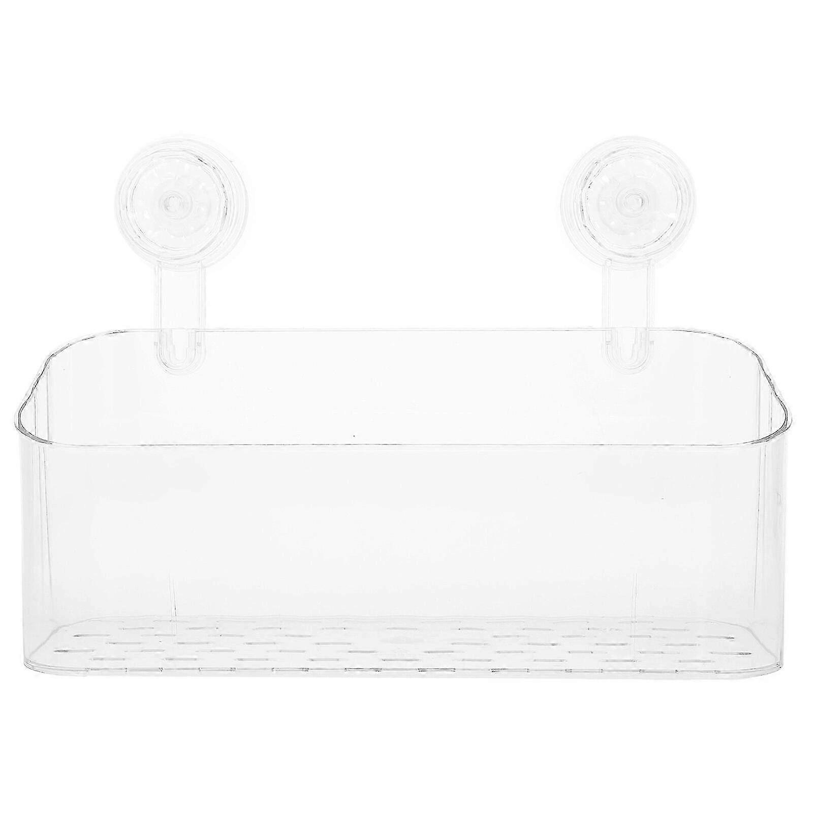 Suction Cup Type Wall Mounted Storage Holder Bathroom Shower Shelf Wall Container Size L