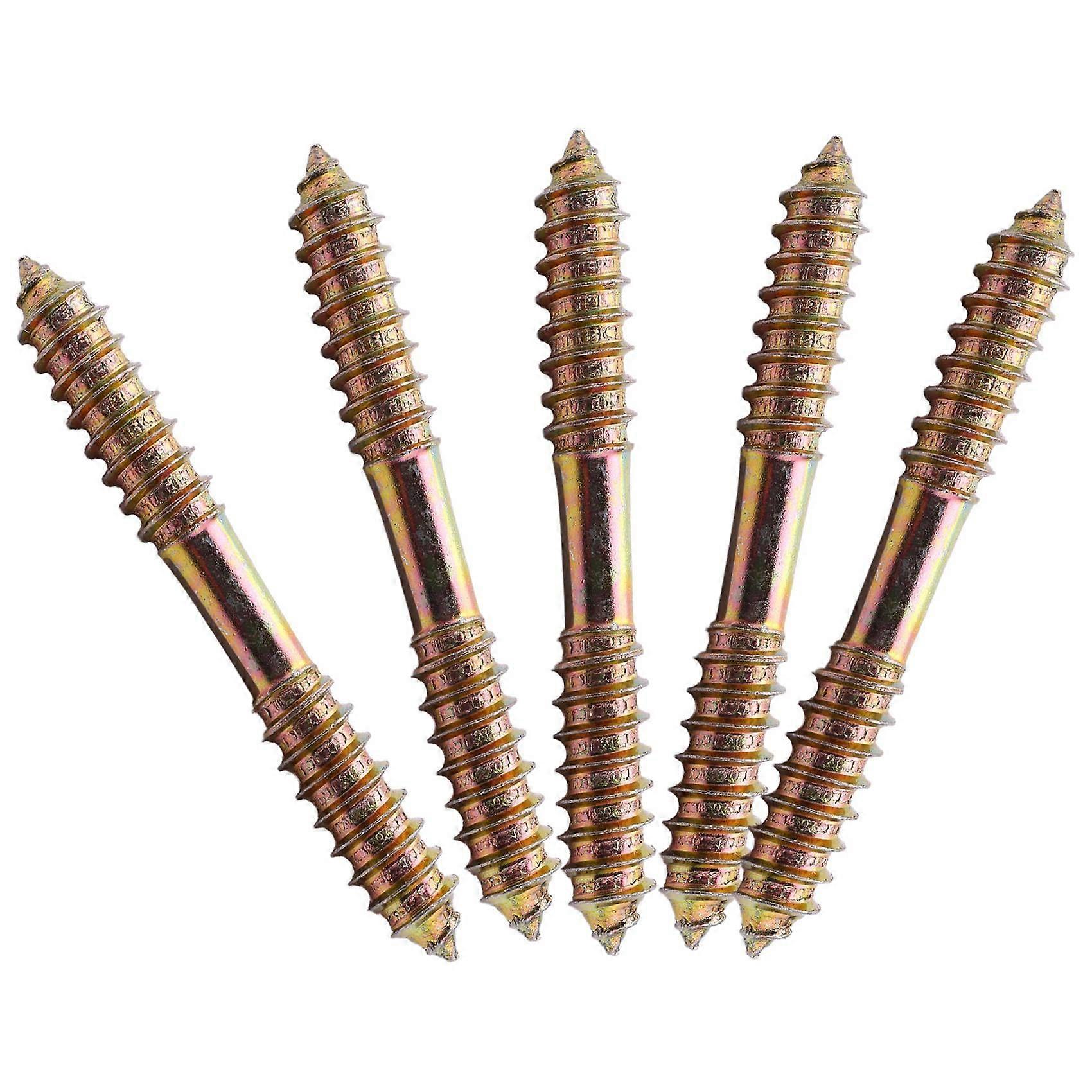 M8 x 70mm Double Ended Wood to Wood Furniture Fixing Dowel Screw 5Pcs