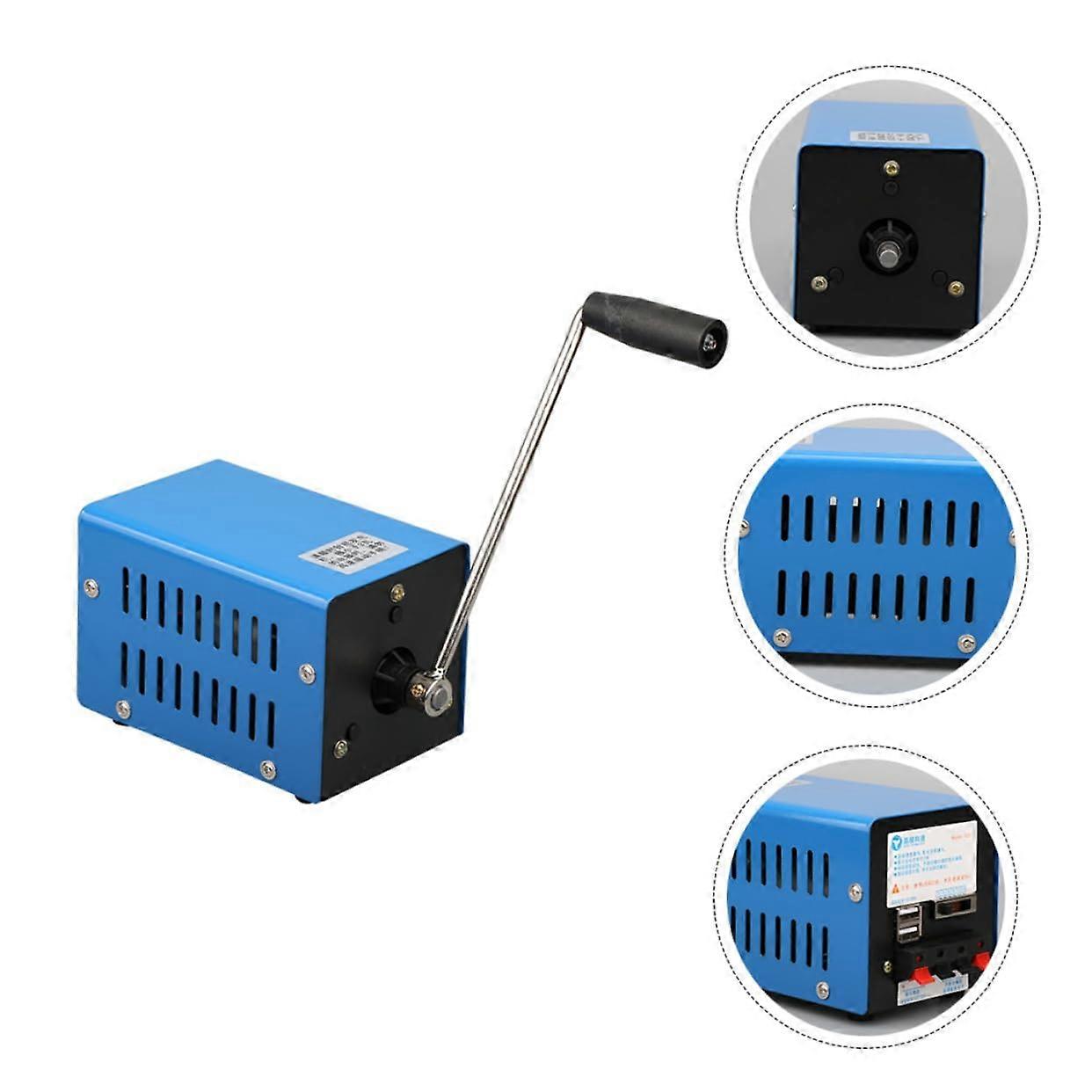 High Crank Generator for Emergency Outdoor Use Manual Power Generator with Charger for Camping Survival and Power Supply Needs Blue