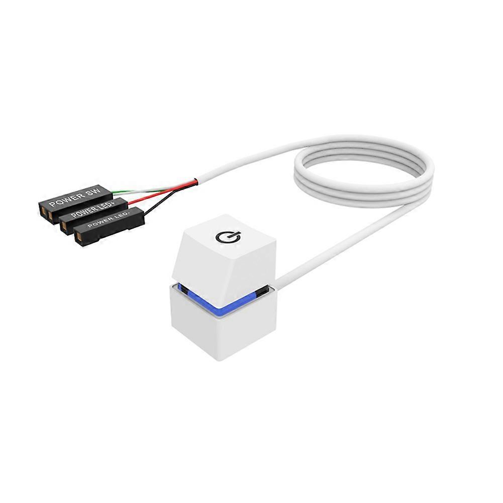 2M Lights Computer Switch On/Off Button Extension Cable, Blue Light